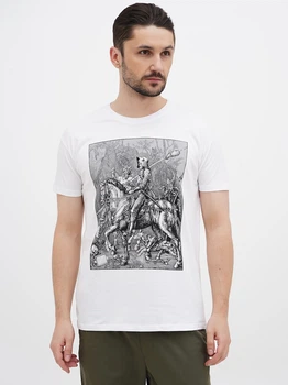 Футболка хлопковая длинная мужская Sol's Imperial Knight Death and the Devil 11500102/394 2XL Белая (3609374949761)