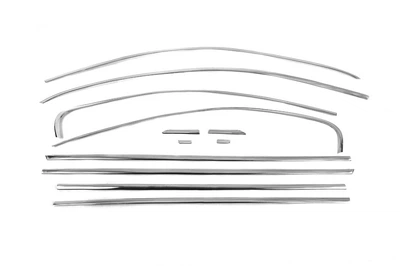 Полная окантовка окон (12 шт., нерж.) Carmos - Турецкая сталь для Volkswagen Jetta 2011-2018 гг