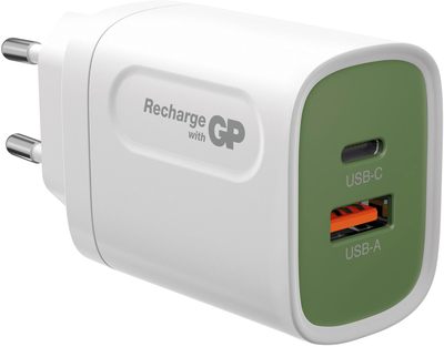 Зарядний пристрій GP 20W USB-A / USB-C (GPWC20WPWHUSB174)