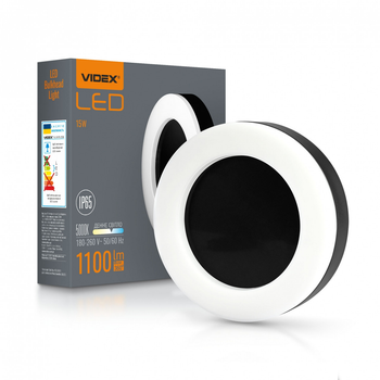 Cветильник VIDEX ЖКХ ART круглый |15W, 5000K, 220V| Черный VL-BHFR-155B