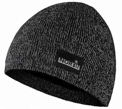 Шапка в'язана світловідбивна Norfin KOBOLD REFLECTIVE р.XL (100% акрил/підкладка фліс/чорна),302748-XL