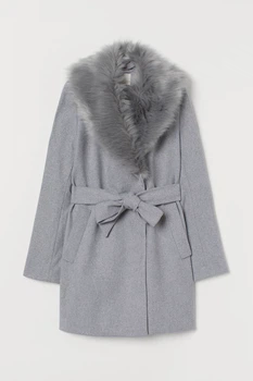 Пальто H&M 44 сірий 7870950