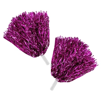 Помпоны нитевидные блестящие для чирлидинга и танцев с ручками Zelart Pom-Poms C-0828 цвет розовый