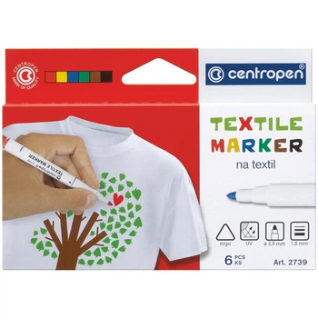Маркер Textile 2739 1-8 мм набор 6 цв. Centropen (6317)