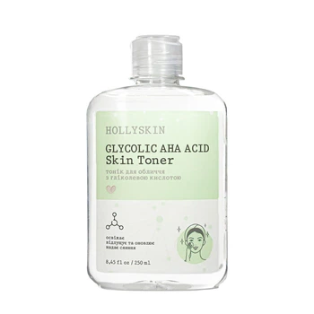 Тонік для обличчя HOLLYSKIN Glycolic AHA Acid Skin Toner із гліколевою кислотою 250 мл