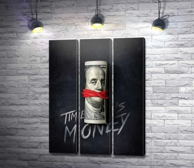 Модульная картина Время - деньги. Time is money. 60x81 см Модуль №2 (005707)