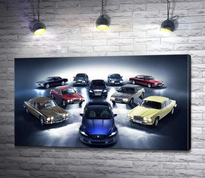 Картина Еволюція автомобілів Jaguar 60x34 см Модуль №1 (005779)