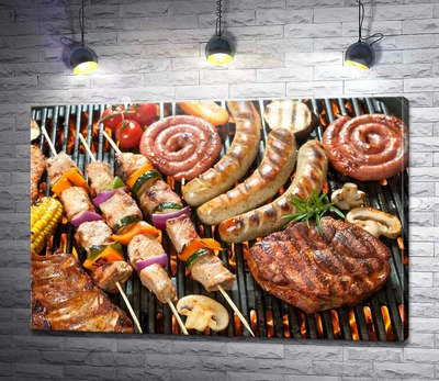 Картина Мясное ассорти на гриле 60x40 см Модуль №1 (004512)