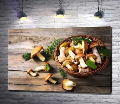 Картина Кошеня свіжих грибів 60x40 см Модуль №1 (004635)