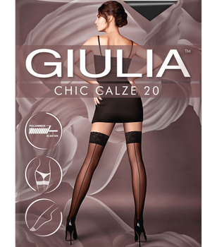 Шовковисті чулки зі стильним швом CHIC 20 calze - Giulia - CHIC 20 calze - 1/2-XS/S - Nero