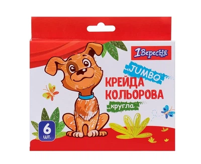 Мел цветоветной JUMBO 6 шт Zoo Land, круглый