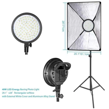 Комплект - 168 LED свет (48 Вт, 3200K-5600K) + софтбокс 50 x 70 + стойка (2 м)