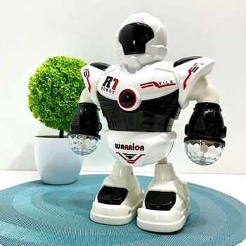Робот Space Police танцюючий рухає руками та ногами світло звук Білий (58660)