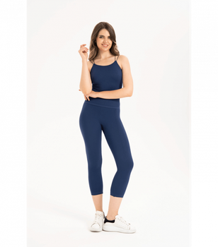 Женские бесшовные капри в рубчик Formeasy - Formeasy - 9006 - L/XL - Mavi/Blue