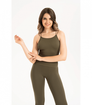 Женская бесшовная майка на тонких бретельках Formeasy - Formeasy - 9012 - L/XL - Yesil/Green