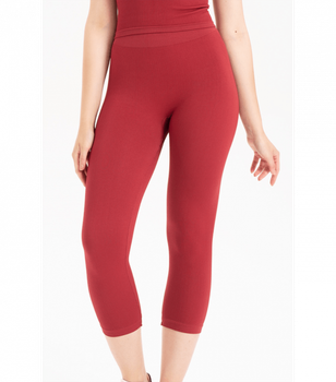 Женские бесшовные капри в рубчик Formeasy - Formeasy - 9006 - M/L - Kirmizi/Red