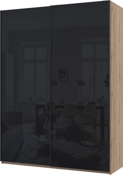 Шкаф купе Doros G-Caiser Дуб Эвок / Черный 2 стекла / 3 части 180х60х240 см (80737751)
