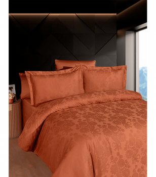 Комплект постельного белья Jacquard Satin Dark Series First Choice - First Choice - JS-22 Herra Tile - Евро - Светло-коричневый