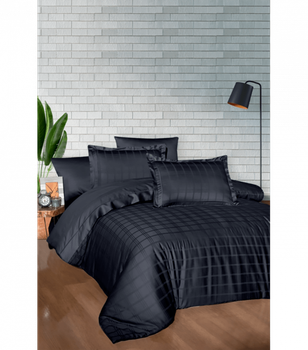 Комплект постельного белья Deluxe Satin Dark Series First Choice - First Choice - DLX-747 Royce Eclipse - Евро - Темно-серый