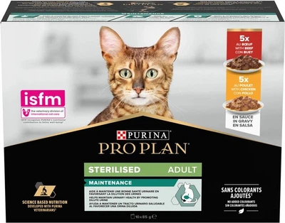 Purina Pro Plan Sterilised набір вологого корму для стерилізованих котів 10x85г
