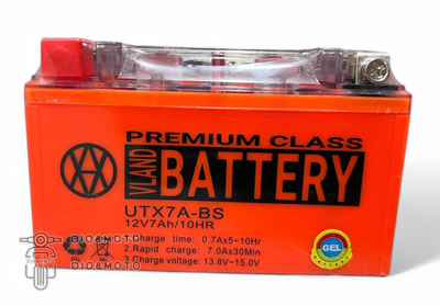 Акумулятор GEL 12V 7A 150‑87‑94mm UTX7A‑BS (YTX7A‑BS) "VLAND" (2024)