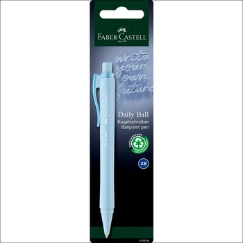 Кулькова ручка Faber-Castell Daily Ball XB Sky Blue у блістері, корпус бузьковий, стрижень синій 1,0 мм