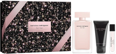 Zestaw damski Narciso Rodriguez For Her Woda perfumowana 100 ml + Lotion do ciała 50 ml + Miniaturka Woda perfumowana 10 ml (3423222110765)