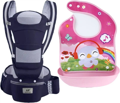Хипсит, Эрго-рюкзак, кенгуру, переноска Baby Carrier 6в1Темно-синий слюнявчик-трансформер (n-9869)