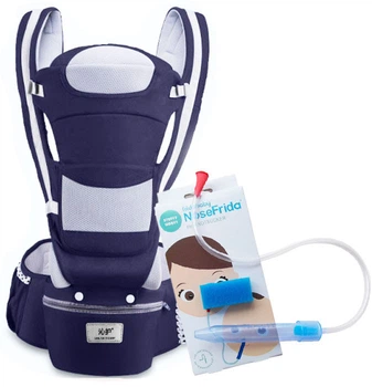 Хипсит, Эрго-рюкзак, кенгуру переноска Baby Carrier 6 в 1 Темно-Синий и Детский назальный аспиратор (vol-1434)
