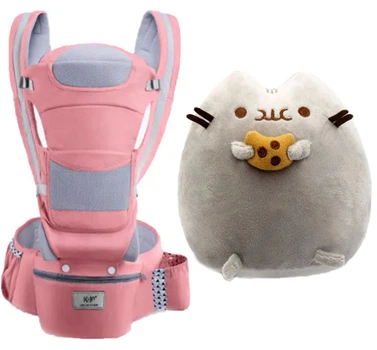 Хипсит, Эрго-рюкзак, кенгуру переноска Baby Carrier 6 в 1 Pink и игрушка кот c Печеньем Пушин кэт (vol-2841)