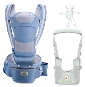 Хипсит 6 в 1 Baby Carrier и Вожжи-ходунки Синий (vol-8980)