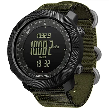 Наручные часы мужские с компасом North Edge Apache Green 5BAR Черный (2860)