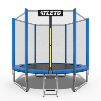 Батут уличный детский Atleto 252 см с защитной сеткой на молнии до 100 кг Синий (134-76-42400442)