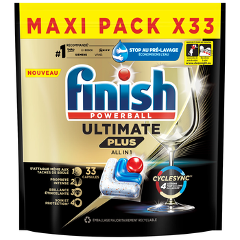 Засіб Finish Powerball Ultimate PLUS All in1 33 капсули для посудомийних машин