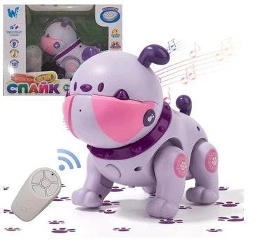 Интерактивный Робопес Спайк WToys озвучен по-украински, запись голоса, ходит по всем направлениям, танцует, сенсорный, мелодии, пульт Violet (68068/02)