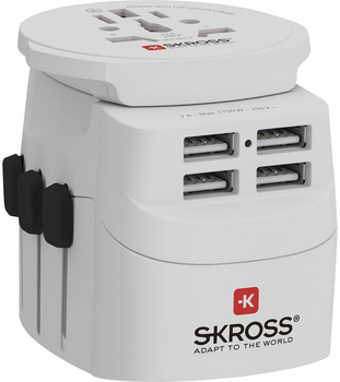 Мережевий зарядний пристрій Skross Pro Light USB (4xA) World 45W White (1302471)