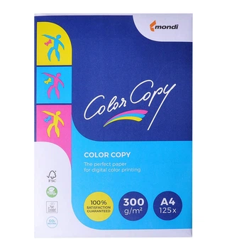Бумага офисная картон А4, 300г/м2, 125арк, Color Copy Mondi Бумага плотная А4 для принтера
