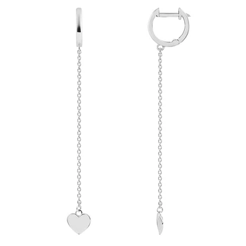 Серьги из белого золота Нежные сердца (з40068)