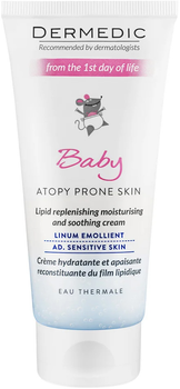 Krem Dermedic Linum Emolient Baby nawilzająco-kojący uzupełniający lipidy skóry od 1. dnia życia 100 ml (5901643170806)