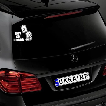 Наклейка на Автомобіль на Скло Дитина в Автомобілі Baby on Board Барт Сімпсон 18*20 см + Монтажна плівка