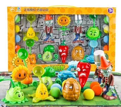 Детский набор фигурок игрушек Plants vs Zombie фигурки Растения против зомби с перчиком (7043)