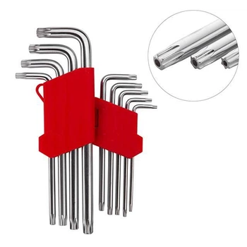 Набор Г-образных ключей TORX с отверстием Cr-V INTERTOOL HT-0606