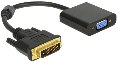 Адаптер Delock DVI-D – VGA 16 см Black (4043619656585)