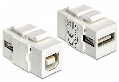 Адаптер Delock USB-A - USB-B White (4043619863204)