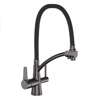 Смеситель для кухни на две воды GAPPO G4398-19 оружейная сталь