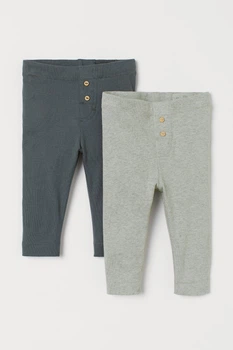 Леггинсы (2 шт) H&M 56см хаки 507757413
