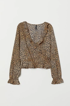 Блуза H&M 36 бежевий леопард 6941279