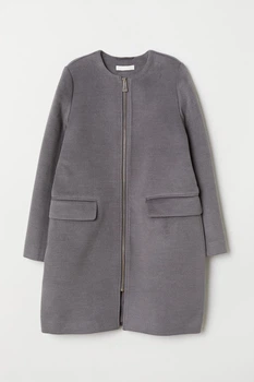 Пальто H&M 36 серый меланж 6807908