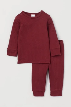 Комплект (лонгслив, брюки) H&M 62см бордовый 17038671352