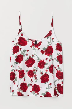 Майка H&M 32 бело красный цветы 19067231519